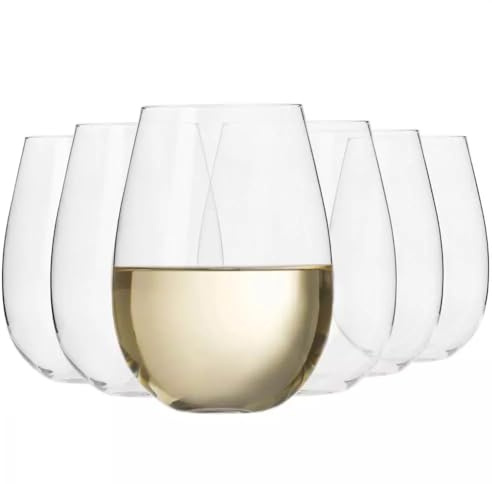 Krosno – Verres à Vin Blanc 550 ml – Lot de 6 – Collection Harmony – Cristal Sans Plomb – Design Élégant et Moderne