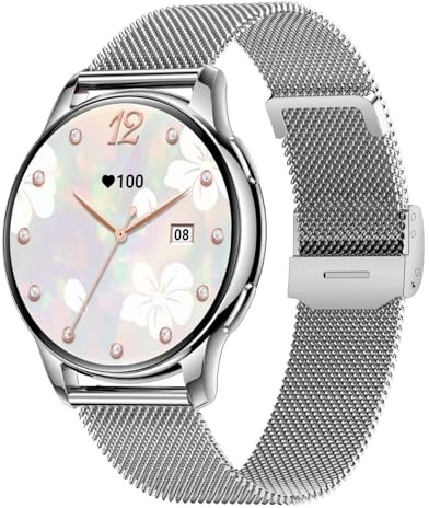 TRONEXA Smart Watch for Women, 1.32 HD Bluetooth Calling Smartwatch with Heart Rate & Sleep Monitor, IP68 Waterproof Fitness Tracker, 120+ Sports Modes for Android & iPhone,(silver)