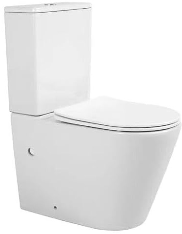 Inodoro compacto 815 x 385 x 630 mm, tiphoon tornado flush, salida vertical/horizontal, asiento de plástico de cierre suave SLIM, costabella blanca, conector de acordeón flexible