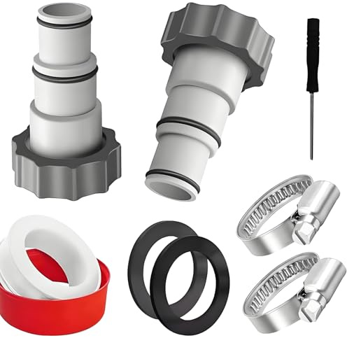 Lunyloer Intex pooladapterset, 2 stycken slangadapter pool | Adapter A för Intex pool, slangadapter för pump, anslutning för Ø 32 och 38 mm