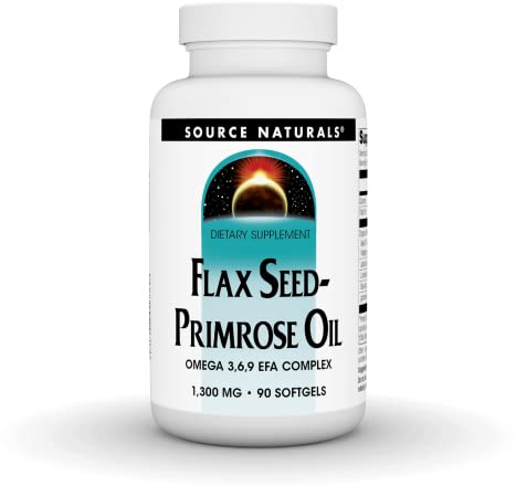 Source Naturals Flax Seed-Primrose Oil, Omega 3,6,9 EFA Complex, 1300mg - 90 Softgels