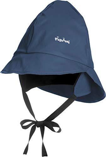 Playshoes Unisex barn regnmössa fodrad vind-och vattentät regnhatt regnkläder, marint fleecefoder, 49