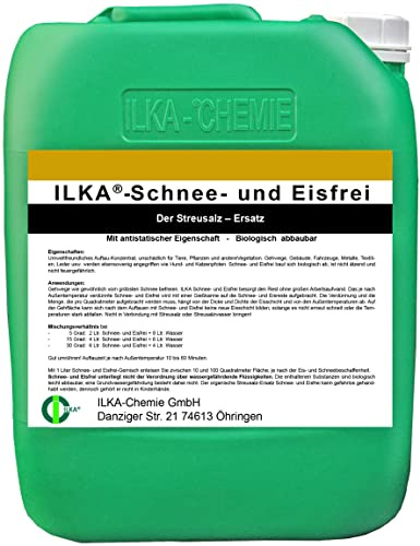 ILKA® - Schnee- und Eisfrei flüssig | 20ltr | Auftausalz-Ersatz, Winterstreu, Taumittel mit Langzeitwirkung für ca. 10 – 100 m²/L je nach Schnee- oder Eisschichtdicke