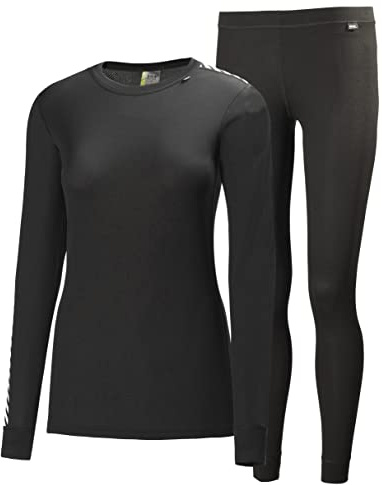 Helly Hansen dam W HH KOMFORT DRY 2-pack set funktionsunderkläder, svart, XS