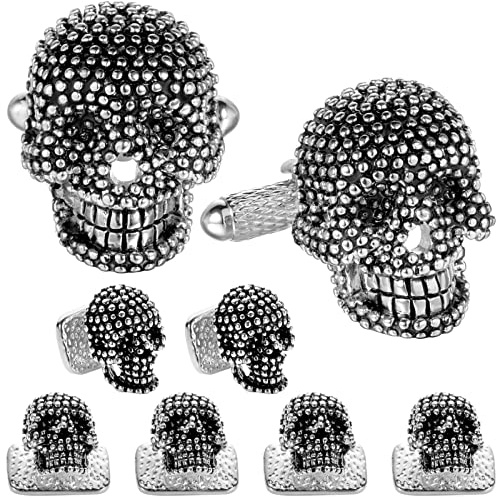 HAWSON Mens Cufflinks and Tuxedo Studs Set in Gift Box, Easy to Wear, Gifts or Jewelry for Men, Wedding Accessories