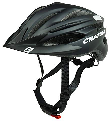 Cratoni Pacer - Fahrradhelm Fahrradhelm Allroundhelm, Schwarz Matt - Reflektor, L-XL (58-62cm)