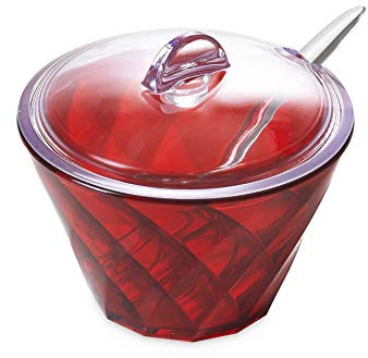 Omada Design Azucarero 20 cl en acrílico con práctica tapa y cuchara incluidas, Diamond Line