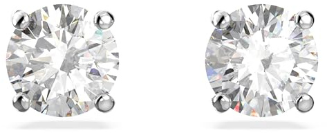 Swarovski Attract Ohrstecker, Kristall im Rundschliff, Weiß, Rhodiniert