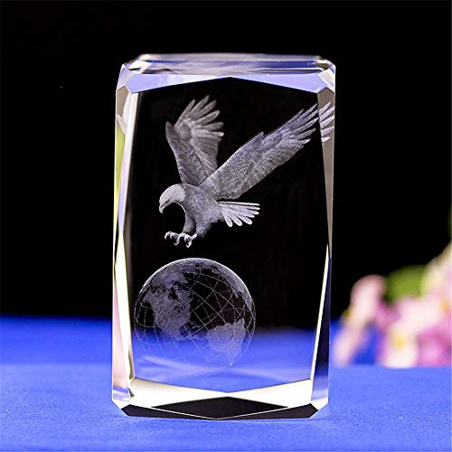 Statuen und Figuren aus Kristallglas, 3D-Lasergravur, Kristalladler, Dekoration, Tier-Kristallglas, Würfel, Gravur, Ornament, Geschenke mit Geschenkbox (30x30x40 mm)