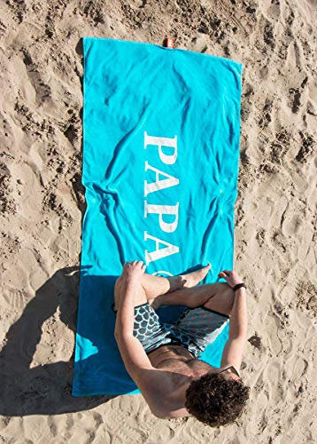 S< XXL Velours Strandtuch mit Namen - Personalisierte Bedrucking - 100x200 cm - Saunatuch - Stickerei - Strand Tuch mit Name - 100 x 200 cm (Turqouise)