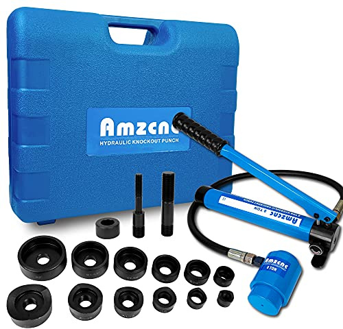AMZCNC Hydraulic Knockout Punch Electrical Conduit Hole Cutter Set KO Tool Kit 1/2 to 2 inch (8T(1/2-2)), Alloy Steel