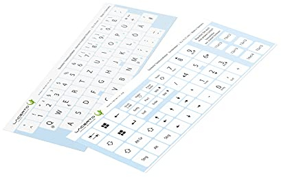 Lacerto® | 15x15mm - Deutsches Aufkleberset für PC & Laptop Tastaturen inkl. Zusatztasten & Ziffernblock | Farbe: Weiß