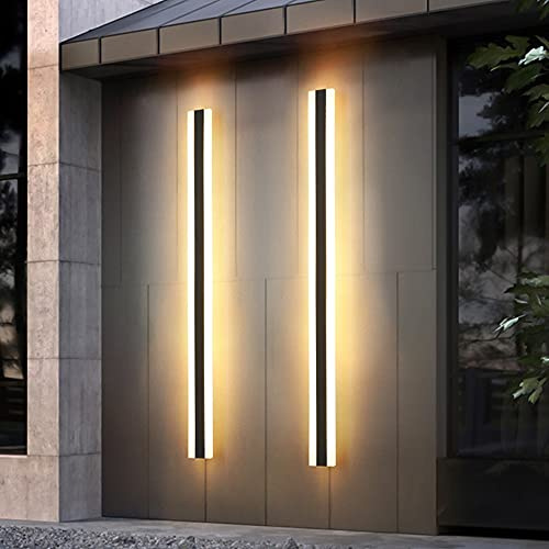 LED Villa Terrasse Außenwandleuchten Lange Außenleuchte Lange Acryl Wandleuchte wasserdicht Aluminium Acryl Spiegelleuchte Aussen Wandlampe für Schlafzimmer Wohnzimmer Garten Treppen (3000K,100CM)