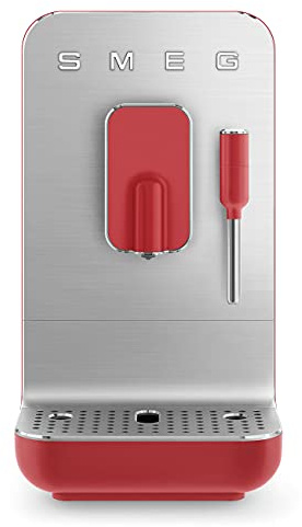 Smeg Fully Automatic Coffee Machine with Integrated Grinder and Steam Wand BCC02RDMUS, Red