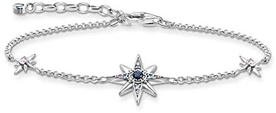 THOMAS SABO Sabo Damen Armband aus hochwertigem, geschwärztem 925er Sterlingsilber mit Sternenornamenten, Gr. 16cm-19cm, A2037-945-7-L19V