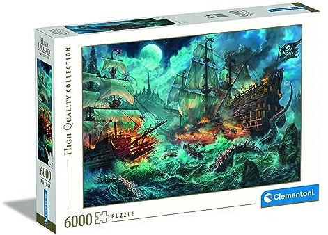 Clementoni - 36530 Collection Puzzle Pirates Battle - Jigsaw Puzzle 6000 Pieces, Made In Italy, Jigsaw Puzzle For Adults