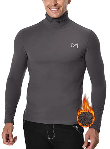 MEETYOO Camiseta Interior térmica para Hombre Camiseta de Lana de Manga Larga para Hombre, Camiseta térmica para Hacer esquí, Camiseta para Viajar de Invierno
