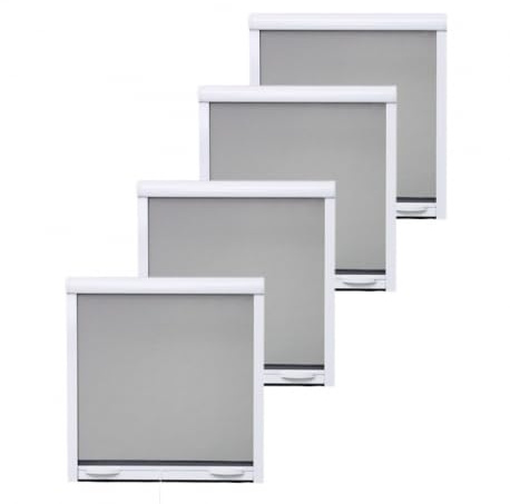 CEEBOO Pack éco de 4 moustiquaires enroulables H145 cm x L 100 cm alu Blanc