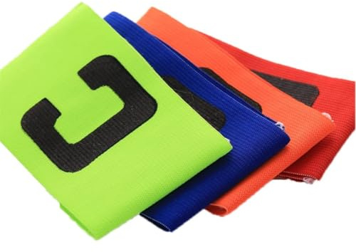 4 Stück Wiederverwendbar Sport Kapitän Manschette Verstellbar Mehrfarbig | Mit eingeprägter C-Kennzeichnung, einfache Befestigung für Fußball und weitere Ballsportarten