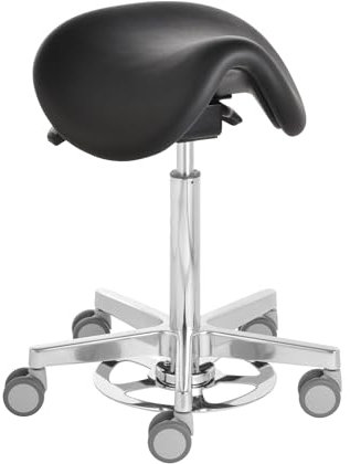 Prova Nova GmbH Sattelhocker docy® Lugano 4655, Sitzhöhe ca. 58-77 cm, Polsterdekor:Stamskin schwarz