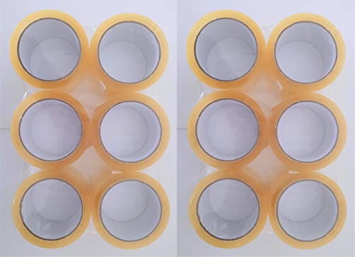 CleanPrince Low Noise Klebebandrollen 12 Stück Packung 50 mm x 66 m | leise abrollend Paketklebeband Rollen transparent klar durchsichtig breit Packband