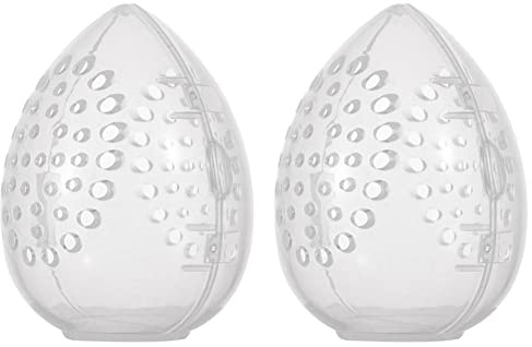 Haowul 2pcs Poutter Puffle Blender Plastic Portable Portable Rack Cosmetic Making Makeup Makeup Sponge Sèche Box Beauté Boîte De Beauté