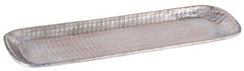 Orientalische Deko Serviertablett Hedye aus Aluminium in Silber 45 cm