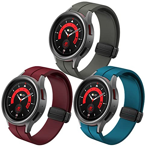 FunBand kompatibel mit Samsung Galaxy Watch 5, 20mm Magnetisches Armband weiches Textur Silikon Ersatzarmband ist für Samsung Galaxy Watch 5 Pro 45mm Samsung Galaxy Watch 4 40mm / 44mm Smart Watch