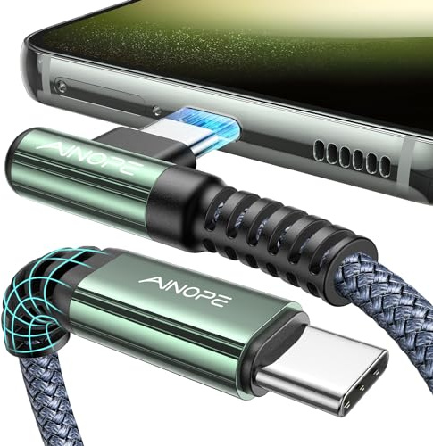 AINOPE Cavo USB C da 60 W PD 3.0, cavo di ricarica rapida da USB C a USB C, per iPhone 15 Pro Max Galaxy S23 S22 S21 A54 A34 A14 MacBook Air M2 iPad Pro 12.9 iPad Air 5/Mini 6, Pixel 7 Pro ecc (1