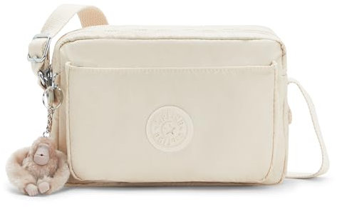 Kipling ABANU M Mittelgroße Umhängetasche, Beige Pearl (Weiß)