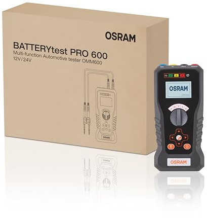 OSRAM BATTERYtest PRO 600 Multifunktions-Fahrzeugprüfgerät, OMM600, zur Fehlersuche bei Spannung, Anlasserprüfung und Lichtmaschinenstartvorgängen