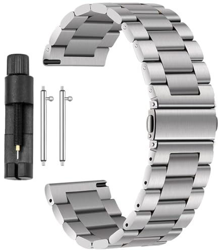Antfly Correa de Reloj de Metal de Acero Inoxidable 20mm 22mm - Liberación Rápida de Reemplazo para Hombres y Mujeres