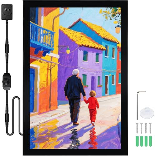 QI XING LED-Posterrahmen, 40,6 x 61 cm, Poster-Lichter für die Wand, Filmposterrahmen mit Dimmer, Wandmontage, magnetisches LED-Lichtkasten-Display, hintergrundbeleuchteter Posterrahmen, horizontal