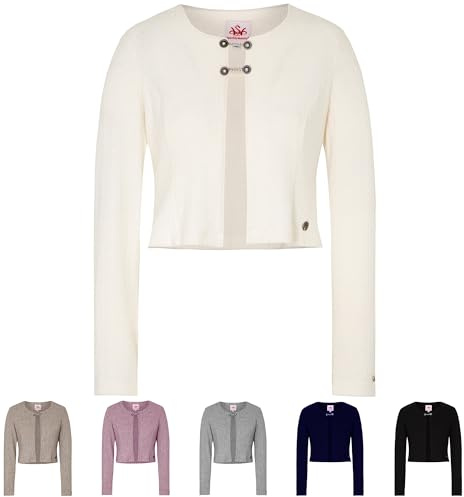 Spieth & Wensky Emana Damen Strickjacke Janker Trachten Jacke :Offweiß 38/M