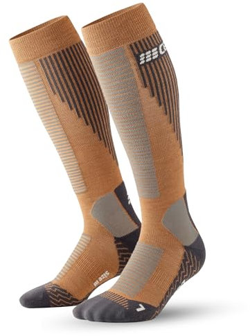 CEP Herren Cold Weather Socks Tall V2 Laufbekleidung Kompressions-Socken Caramel - Braun V