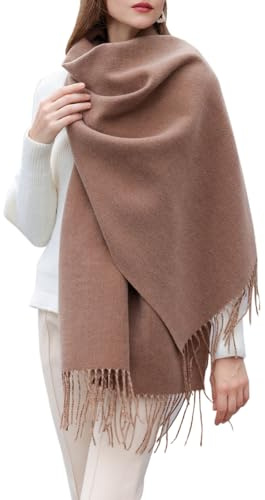 Enwokran Damen Winter Schal Oversized Kaschmir Wendbar Lange Winterschal Weich Wraps Groß Karo Fransen Schal Warm Schal für Herbst Winter Hochzeiten Abendkleider