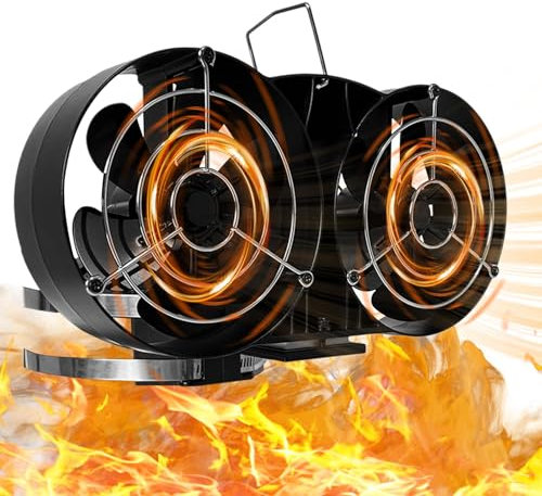 Ventilador de Estufa de Leña Para Distribución de Calor - Térmico No Eléctrico Para Quemador y Hogar