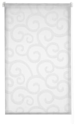 Estoralis | Ornella | Estor Enrollable Diseño Moderno | Visillo Translúcido | Color Blanco/Gris | 100 x 255 cm (Ancho/Alto) Tamaño Tela 97 x 250 cm | Estores para Ventanas y Puertas