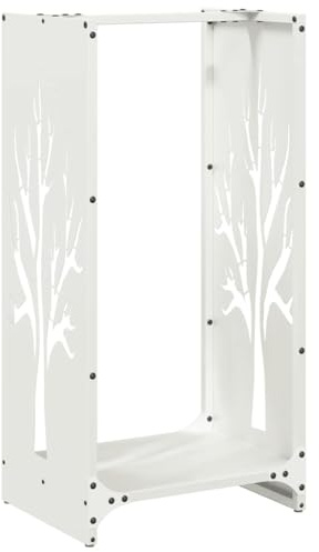 vidaXL Portant de Bois Chauffage Blanc 40x30x80 cm