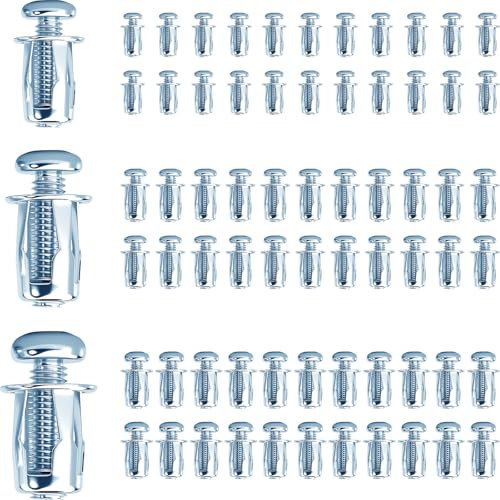 Jyvex 66 tuercas Jack Nuts, tacos de expansión de pétalos, metal para placas de yeso, tacos huecos delgados para puertas huecas