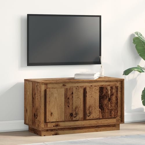 Homgoday Mobile TV in Legno Vintage 80x35x45 cm in Legno ingegnerizzato, Mobile Porta TV Mobiletto Basso per TV per Tavolino da Salotto Industriale Supporto TV Soggiorno