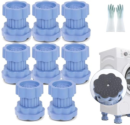 Universal Heightening Pad for Washing Machine Base, Shock-Absorbing Anti-Slip Base for Washing Machines and Refrigerators, Moisture-Proof and Silent, for Washings, Refrigerators (8Pcs)