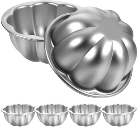 Lot de 6 mini moules en métal pour muffins, gelée, pudding et petits gâteaux, en alliage d'aluminium sans revêtement, nettoyage et rangement faciles