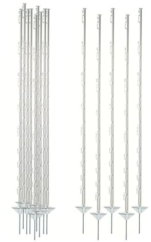 20x STALLBEDARF24® Kunststoffpfahl mit Doppeltritt – Weidezaunpfahl aus robustem Kunststoff mit 8 mm Stahlnagel – Verschiedene Höhen (106,9 cm / 150 cm) – weiß (Weiß, 150 cm)