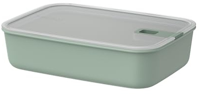 Mepal - Caja de comida fresca EasyClip - Caja de almacenamiento con tapa y cierre deslizante - Apto para el microondas y el congelador - Hermético y a prueba de derrames - 2,25 l - Nordic sage