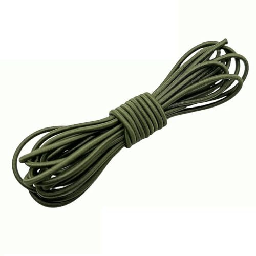 Elásticos redondos de 3 yardas y 3 mm, cuerda elástica, banda de goma, cordón, cordones, accesorios de costura, color verde militar, 3 mm, 3 yardas