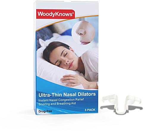 WoodyKnows Dilatatore nasale ultra-sottile – migliora la respirazione durante il sonno e lo sport, allevia il naso chiuso e il russamento di origine nasale (Confezione combinata S/M/L)