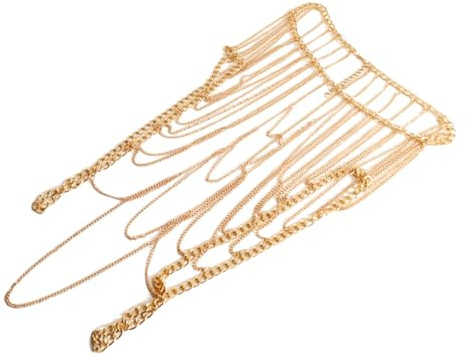 Cadena Corporal para Mujer de Metal Dorada en Capas y Adolescentes