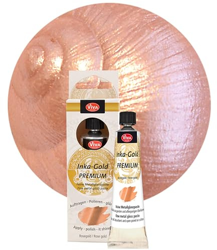 Viva Decor Inka Gold Premium 40g – Rosé Gold – Wischmetall und Gilding Wax für Glanzeffekte auf Holz, Leinwand, Ton und Beton, schnell trocknend, ideal für Patina-Effekte und DIY-Projekte