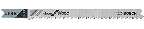 Bosch U101B 5 pc. 3-5/8 in. 10 TPI Variable Pitch Clean for Wood U-Shank Jig Saw Blades